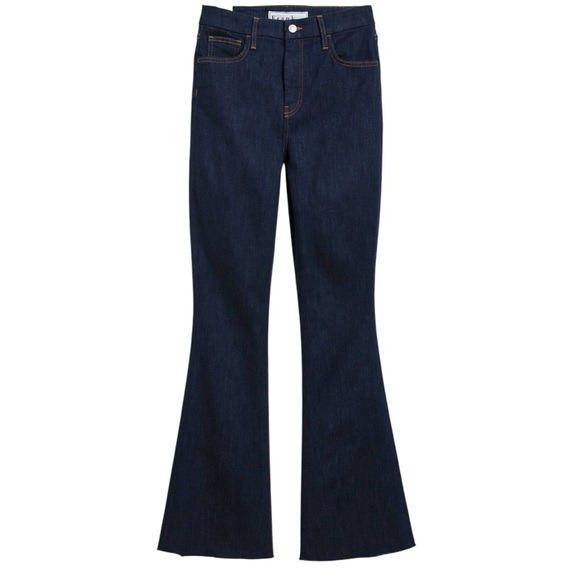 Frank & Eileen Flannigan Flare Leg Raw Hem Dark Wash Blue Jeans sz 28 NWT - Picture 10 of 11